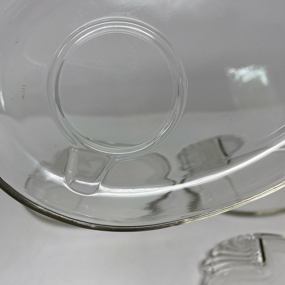 Set of 4 Vintage 1950's Clear Glass "Serve a snack" Plates Hocking Glass Co - Picture 3 of 7